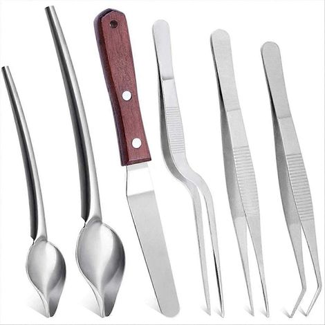Set mit 6 Küchenzangen aus Edelstahl, Kochzangen, Spateln und Pfannenwendern zum Formen von Speisen (1/5)