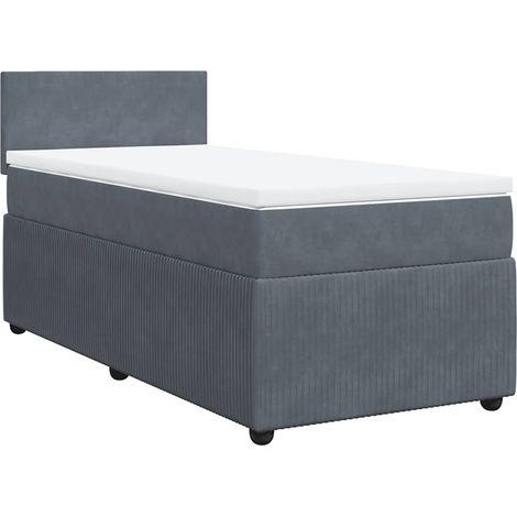 Maison Exclusive - Boxspringbett mit Matratze Dunkelgrau 90x190 c (1/5)