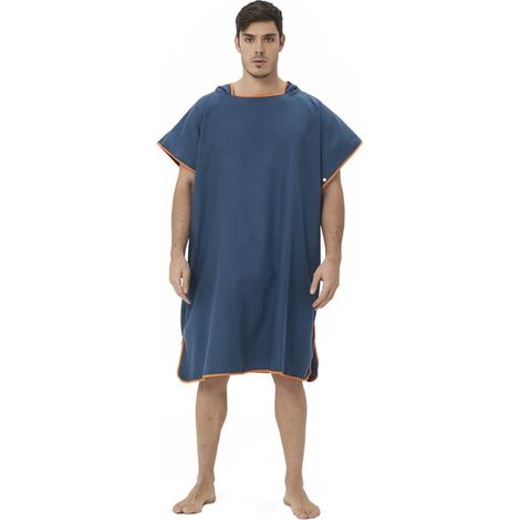 Poncho de surf para mujeres, poncho de baño ultraligero y de secado rápido, también utilizable como ayuda para cambiarse en la playa (azul claro) (1/5)