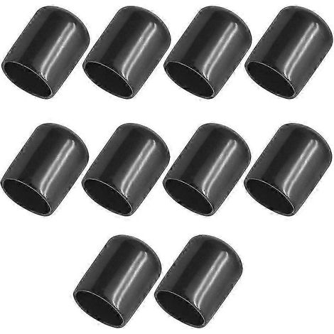 Tubes ronds en PVC de 16 mm de diamètre avec 10 jeux de protège-filets vissés et bouchons en caoutchouc - Noir (1/5)