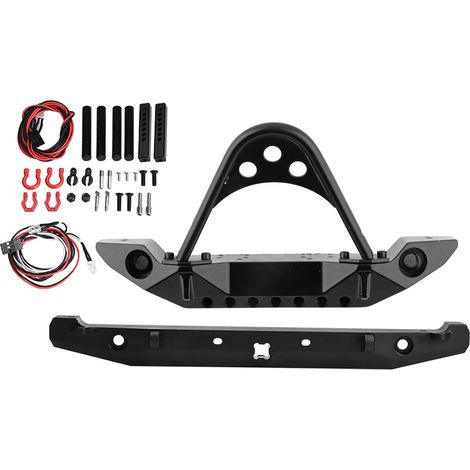 Berceau avant/arrière pour RC Crawler avec feux LED, support treuil pour Traxxas Axial SCX10 90046 (1/5)
