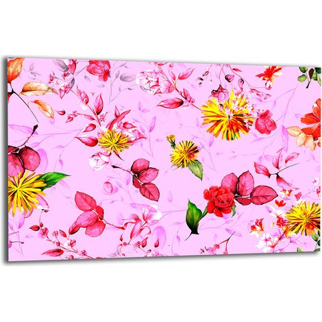 PLAQUE DE PROTECTION EN VERRE POUR CUISINIÈRE 80x52 FLEURS (1/5)