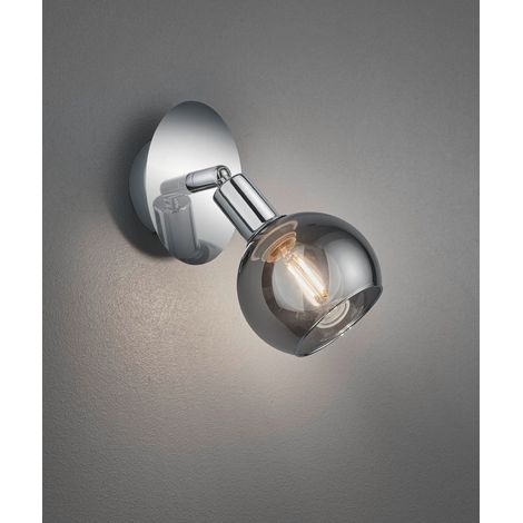 Faretto a parete BREST cromato 1 luce vetro/metallo E14 (1/2)