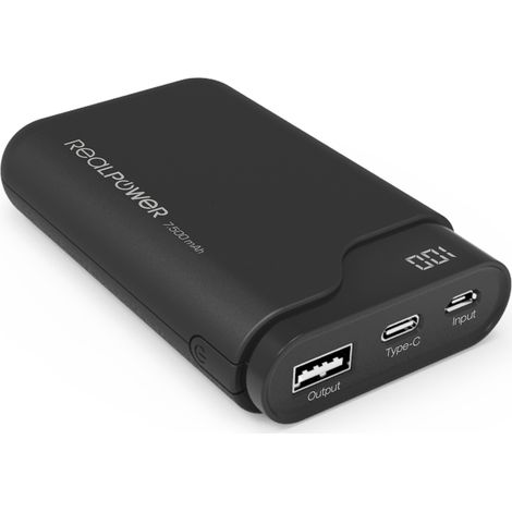 realpower PB-7500C batería externa negra 7500 mAh (1/5)