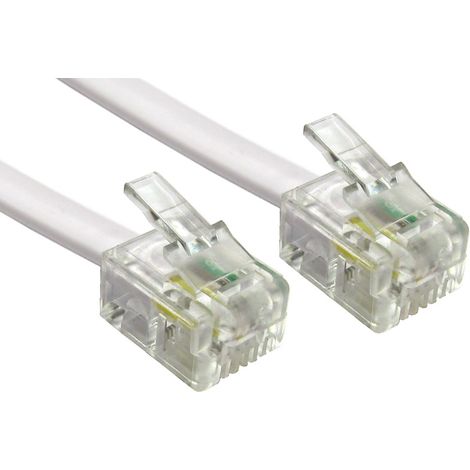 Câble téléphonique RS PRO, L 1m, Blindé Blanc, Gaine PVC ( Prix pour 1 )