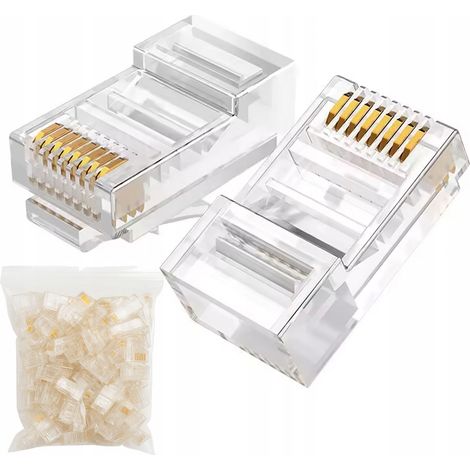 EuroNet RJ45 6 - Connecteurs réseau UTP  100 unités  Cat. 6  8P8C  Pour câbles LAN et panneaux de brassage (1/5)