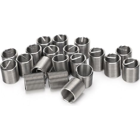 Kit de 20 outils d'expansion filetée M14x1,5x2D comprenant un insert fileté, une douille enroulée et un écrou.