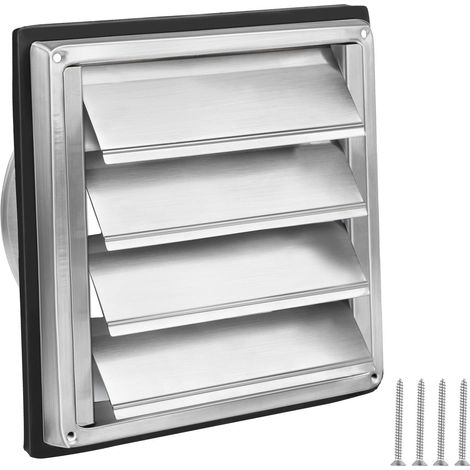 1 Grille De Ventilation, Acier Inoxydable, Clapet Anti-retour, Lamelles Mobiles, Pour Hotte Et Salle De Bain