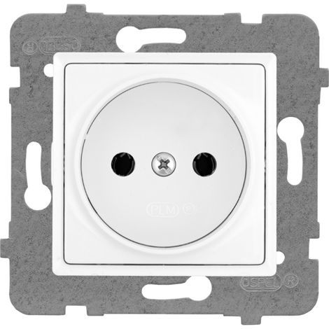 Enchufe único B/U blanco rosa - E+PL-57183