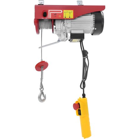 Treuil à câble électrique 220 V, hauteur de levage de 300 kg à 600 kg Treuil à moteur de traction de 12 m avec arrêt d'urgence, élingues simples/doubles, pour l'industrie, entrepôt, agriculture (1/5)