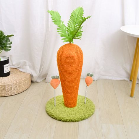 Rascador de zanahorias, Estructura para trepar gatitos, Árbol de actividades para gatos con poste de sisal natural, Muebles para gatos de fácil montaje, Rascador de uñas para gatos 26x26x29cm B1 MINKU (1/5)