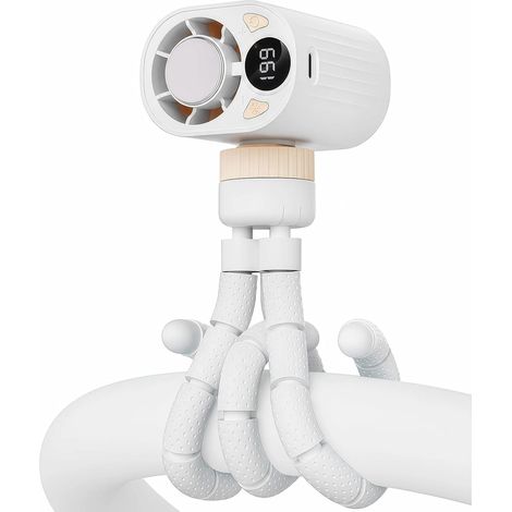 Ventilatore portatile per passeggino con funzione di raffreddamento, ventilatore a treppiede flessibile a 199 velocità per culla e seggiolino auto, mini ventilatore per ufficio, campeggio e viaggi (bi (1/5)