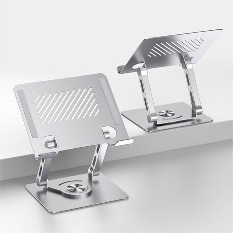 Support de bureau pour tablette avec base rotative à 360°, support de bureau réglable en métal pour iPad, support d'écran multi-angle solide (1/5)