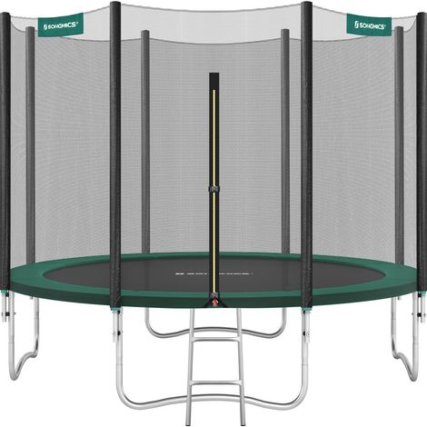 Songmics – Trampoline extérieur 305cm avec échelle et filet de protection – Structure en acier galvanisé – Charge max 150kg – STR10GN (1/4)