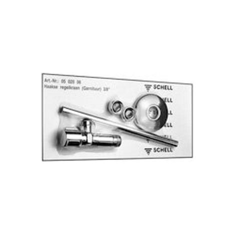 Schell robinet d'équerre avec tuyau 3/8x10mm collier chrome (1/3)