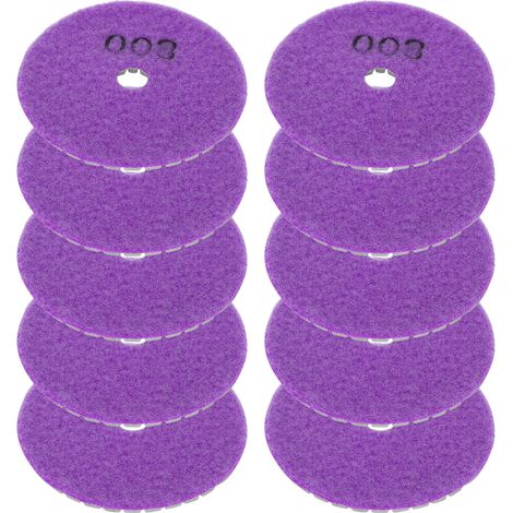 Lot 10 Disques de Ponçage Ø3in, Coussinets de Polissage Diamant pour Marbre et Béton, Grain 800, Abrasifs de Finition (1/5)
