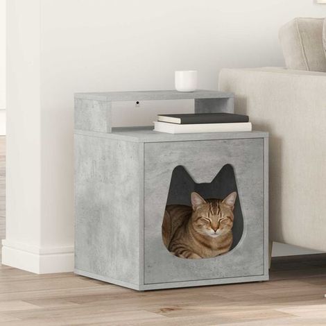 Niche pour chat, en béton, 42,5 x 40 x 53,5 cm, bois d'ingénierie
