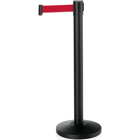 Poteau noir 200 cm sangle rouge acier époxy polyester LIGHTFLEX - Was Germany