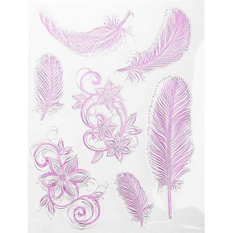Transparenter Federstempel aus Silikonkautschuk für DIY-Bastelarbeiten, Scrapbooking und Dekoration (1/5)