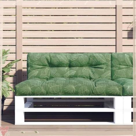 360642 Coussin de palette à motif de feuilles 120x40x12 cm Tissu (1/5)