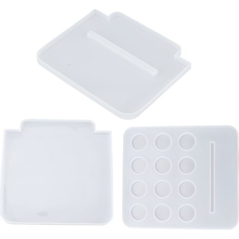 Support de moule en silicone réutilisable pour résine époxy, rangement lavable pour accessoires de moulage DIY et projets artisanaux. (1/5)