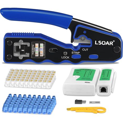 RJ45 Ethernet RJ45 Cat5e Cat6 Crimping Tool Kit, Multilayer Crimper, Crimping Pliers (1/5)
