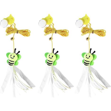 Lot de 3 jouets pour chatons d'intérieur, jouets de sport rétractables pour chats, jouets à suspendre à la porte avec corde - Style 3 (1/4)