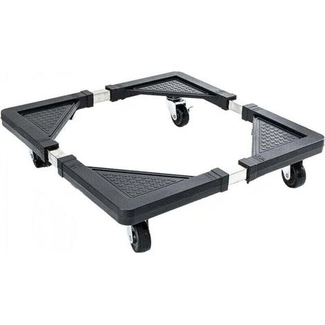 Rollbarer Unterbau für Waschmaschinen, verstellbar von 43 x 43 cm bis 65 x 65 cm, um 360° schwenkbare und verstellbare Halterung für Wäschetrockner und Kühlschränke, trägt schwere Gegenstände bis zu 2