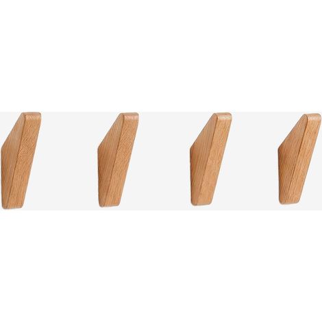Pack de 4 percheros de pared en madera Brana SKLUM        (1/5)