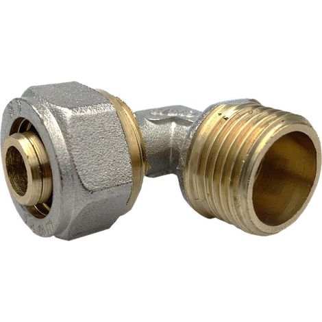 Lot de 5 Raccord coudé 90° mâle - mâle 16x1/2" tube PER Ø16 (1/5)