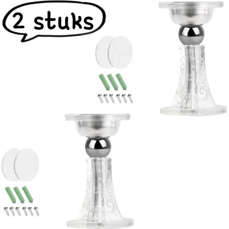 Butée de porte en 2 parties - Butée de porte magnétique sans perçage pour la maison - Butée de porte magnétique pour portes de bureau - Butée de porte en silicone - Transparent (1/5)