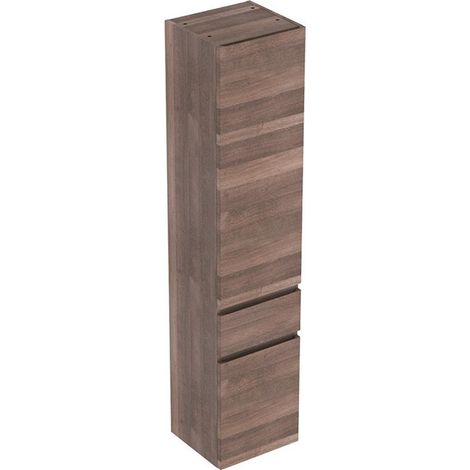 Geberit Renova Plan colonna alta con due ante e un cassetto: Larghezza 39cm, Altezza 180cm, Profondità 36cm, Rovere / Film Decor strutturato