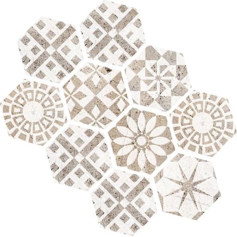Autocollant pour carrelage de sol en PVC, carreaux hexagonaux auto-adhésifs non glissants, film imperméable pour revêtement mural dans salle de bain et living room (1/5)