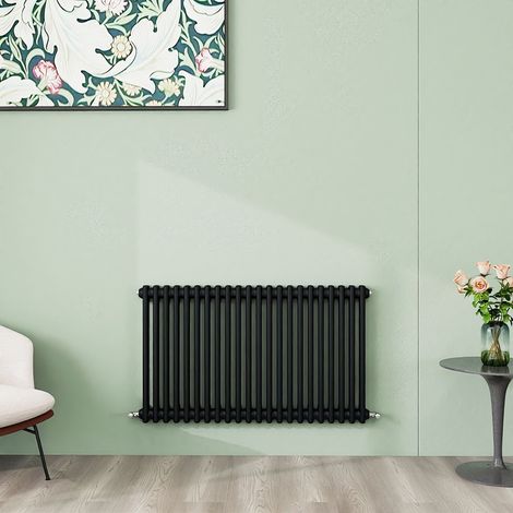 AICA 600x1010mm 2 Column Horizontal Black Radiator Central Heating Cast Iron Style