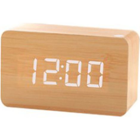Horloge Alarme Numérique LED - Affichage Date Température - Réglage Luminosité 3 Niveaux - Alimentation USB ou Piles AAA - 1 Pièce (1/4)