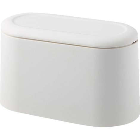 Poubelle Mini - Couvercle Pression - Pour Bureau Cuisine Table de Chevet - Polypropylène - 1 Unité (1/5)