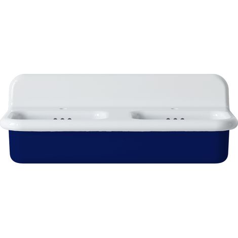 Lavabo retro doble de cerámica de 102 cm - True Colors Lite - Azul mar (1/3)
