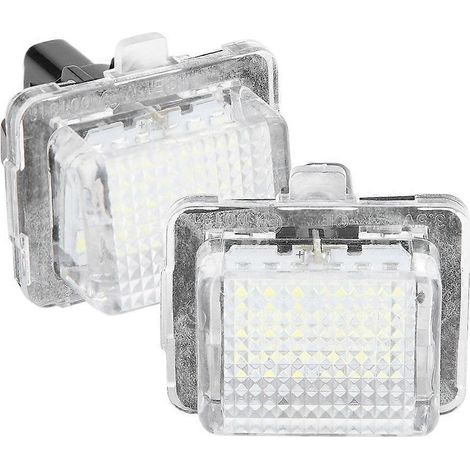 2pcs Feux LED Plaque d'Immatriculation ABS Haute Qualité pour Mercedes Benz, Ampoules Éclairage Plaque, Lampe de Plaque d'Immatriculation Auto. (1/4)