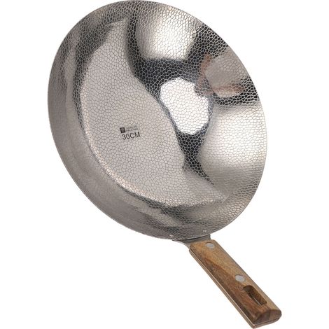 30 cm multifunktionale Antihaft-Bratpfanne, Holzgriff, Edelstahl 304, heizt schnell auf. (1/5)