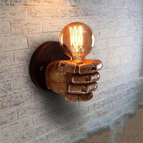 Support de lampe murale décoratif original en forme de poing, pour bar, restaurant, café, main gauche (1/5)