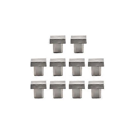 10 Möbelknöpfe – Schrankknöpfe – Schubladenknöpfe – Silber – Quadratisch – 25 x 25 x 25 mm – Küchenbeschläge – Griffe – Schubladenknöpfe für Türen