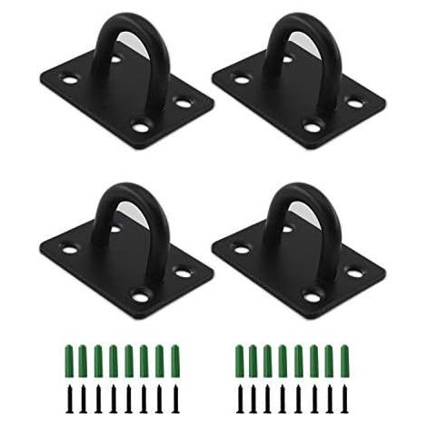 Edelstahl-Deckenhaken, Ösenplatten-U-Haken, robuste Wandmontage-Ringhaken, Marine-Hängezubehör, Klammerhakenschlaufe mit Schrauben (1/5)