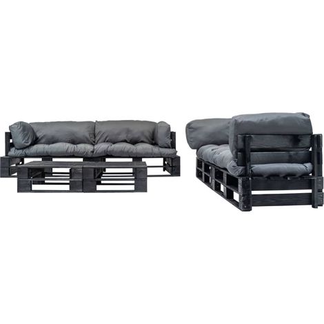 Maison Exclusive - 6-tlg. Garten-Lounge-Set aus Paletten mit Grau (1/5)