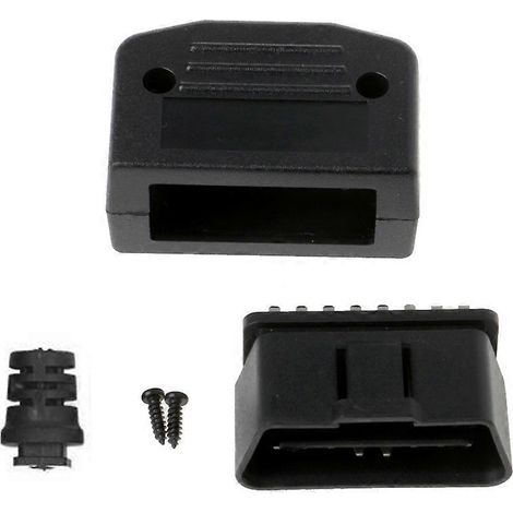 Connecteur OBD2 OBDII mâle 16 broches pour diagnostic automobile, câble adaptateur/rallonge étanche noir (1/4)