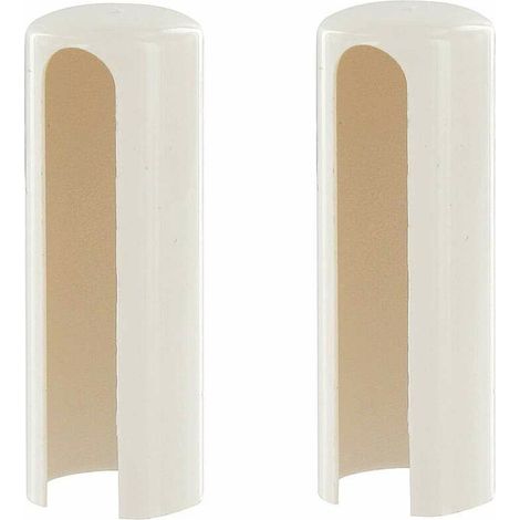 2x Couvre gond cache paumelle pour fenêtre porte portail en plastique Cache Charnière Capuchon Protection Tube Meuble Douille Décorative Fiche Vantail, Ø16mm hauteur 43mm blanc (1/2)