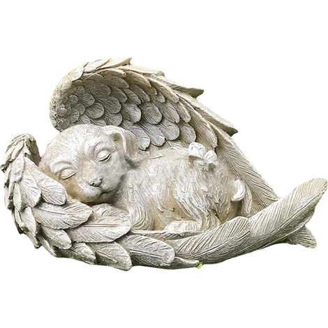 12cm de Couchage Chien/Chat Ange Statue Maison Intérieur en Plein Air Décorations Decoracions Jardin Accessoires pour La Maison - Chien (1/5)