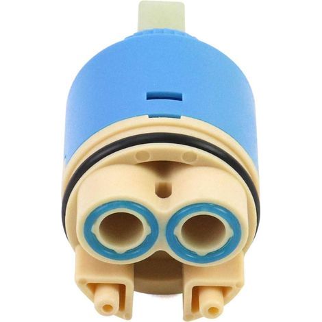 Replacement ceramic cartridge, Ceramic for mixer tap, Ceramic cartridge for kitchen or bathroom 35 mm, Blue, with bottom (1/5)