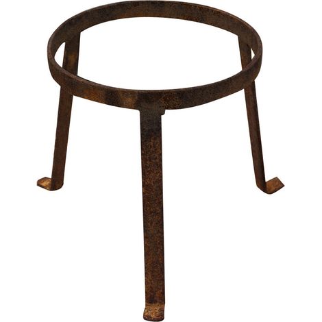 Cache-pot en fer forgé Soucoupe intérieure et extérieure Piédestal rond pour plantes Trépied pour plantes Support pour vase (1/5)