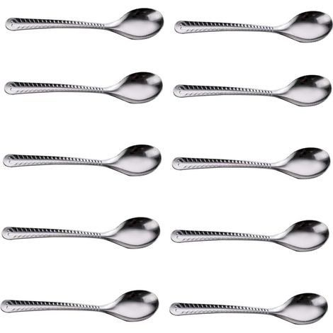 20 cuillères soupe inox longues, durables et sûres, pour service riz/soupe maison ou restaurant