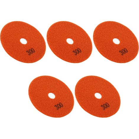 5 Disques Diamantés 4 Pouces à Eau, Kit de Polissage Souple 300 Grains pour Marbre Granit Céramique (1/5)